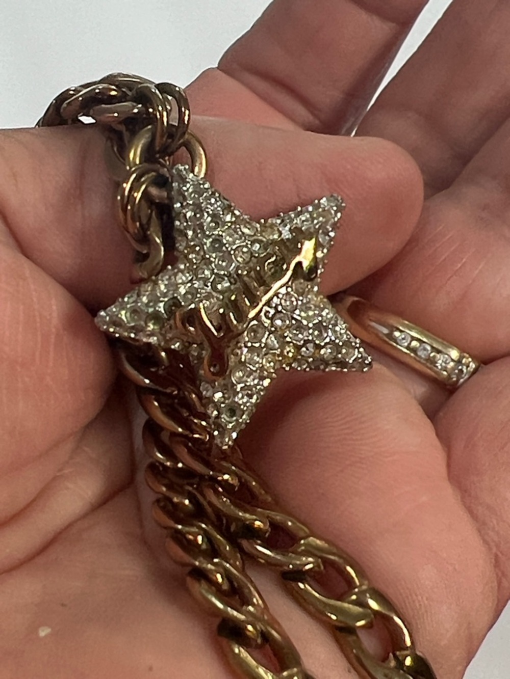 Gold Chain Necklace with Crystal Star Pendant by - Picture 7 of 7